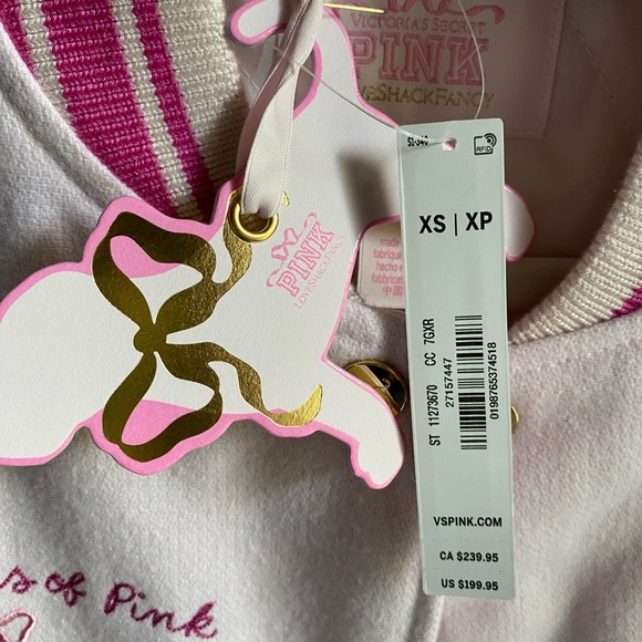 VS PINK x LoveShackFancy Boyfriend Varsity Jacket - Picture 7 of 16